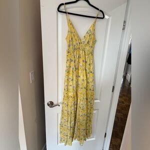 Ro’s Garden Yellow Floral Maxi Dress - Size S